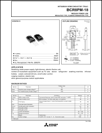 BCR8PM-18 datasheet: 8A semiconductor for medium power use, insulated type, planar passivation type BCR8PM-18