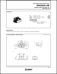 QM30HA-HB datasheet: 30A - transistor module for medium power switching use, insulated type QM30HA-HB