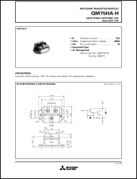 QM75HA-H datasheet: 75A - transistor module for medium power switching use, insulated type QM75HA-H