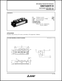 QM150HY-H datasheet: 150A - transistor module for medium power switching use, insulated type QM150HY-H