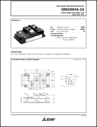 QM200HA-24 datasheet: 200A - transistor module for medium power switching use, insulated type QM200HA-24