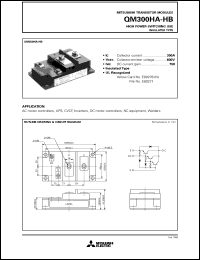 QM300HA-HB datasheet: 300A - transistor module for medium power switching use, insulated type QM300HA-HB