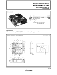 QM1000HA-24B datasheet: 1000A - transistor module for medium power switching use, insulated type QM1000HA-24B