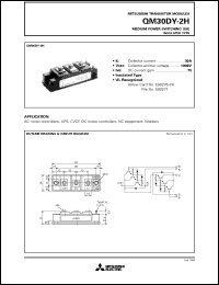QM30DY-2H datasheet: 30A - transistor module for medium power switching use, insulated type QM30DY-2H