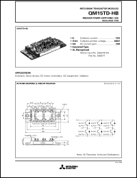 QM15TD-HB datasheet: 15A - transistor module for medium power switching use, insulated type QM15TD-HB