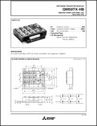 QM50TX-HB datasheet: 50A - transistor module for medium power switching use, insulated type QM50TX-HB