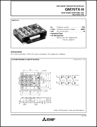 QM75TX-H datasheet: 75A - transistor module for medium power switching use, insulated type QM75TX-H