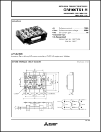 QM100TX1-H datasheet: 100A - transistor module for medium power switching use, insulated type QM100TX1-H