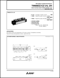 TM90CZ-24 datasheet: 90A - transistor module for high voltage medium power general use, insulated type TM90CZ-24