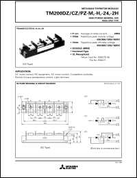 TM200DZ-24 datasheet: 200A - transistor module for medium power general use, insulated type TM200DZ-24