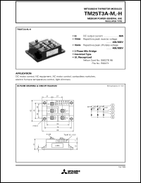 TM25T3B-H datasheet: 60A - transistor module for medium power general use, insulated type TM25T3B-H