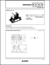 RM500HA-H datasheet: 500A - transistor module for medium power general use, insulated type RM500HA-H