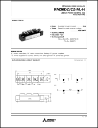 RM30DZ-H datasheet: 30A - transistor module for medium power general use, insulated type RM30DZ-H
