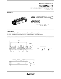 RM50D2Z-40 datasheet: 50A - transistor module for medium power general use, insulated type RM50D2Z-40