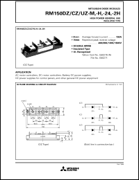 RM150DZ-H datasheet: 150A - transistor module for high voltage medium power general use, insulated type RM150DZ-H