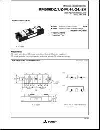 RM500UZ-24 datasheet: 800A - transistor module for high power general use, insulated type RM500UZ-24