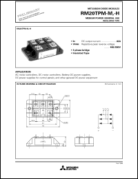 RM20TPM-H datasheet: 40A - transistor module for medium power general use, insulated type RM20TPM-H