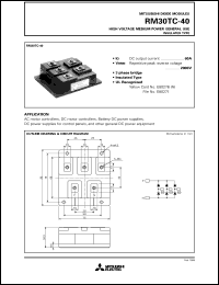 RM30TC-40 datasheet: 60A - transistor module for medium power general use, insulated type RM30TC-40