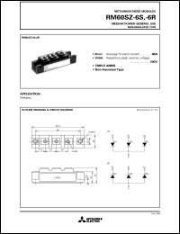 RM60SZ-6R datasheet: 60A - transistor module for medium power general use, non-insulated type RM60SZ-6R