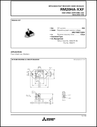 RM20HA-XXF datasheet: 20A - transistor module for high speed switching use, insulated type RM20HA-XXF