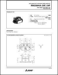 RM200HA-24F datasheet: 200A - transistor module for high speed switching use, insulated type RM200HA-24F