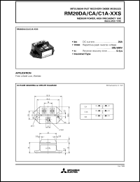 RM20DA-XXS datasheet: 20A - transistor module for medium power, high frequency use, insulated type RM20DA-XXS