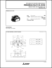 RM20CA-XXS datasheet: 20A - transistor module for medium power, high frequency use, insulated type RM20CA-XXS