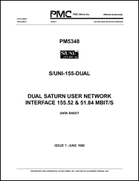 PM5348-RI datasheet: Dual Saturn user network interface 155,52 and 51,84Mbit/s PM5348-RI