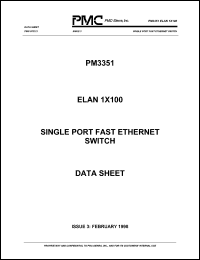 PM3351-SW datasheet: Single port fast ethernet switch PM3351-SW