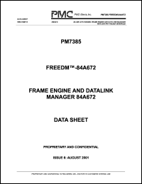PM7385-BI datasheet: Frame engine and datalink manager 84A672 PM7385-BI