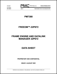 PM7380-PI datasheet: Frame engine and datalink manager 32P672 PM7380-PI