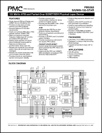 PM5352 datasheet: 155 Mbit/s ATM and packet-over-Sonet/SDH physical layer device PM5352