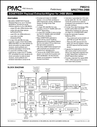 PM5315 datasheet: Sonet/SDH payload extractor/aligner for 2488Mbit/s PM5315