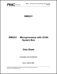 RM5231-150-Q datasheet: RM5231 microprocessor with 32-bit system bus RM5231-150-Q