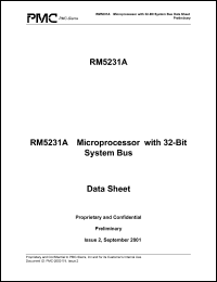 RM5231A-250-H datasheet: RM5231A microprocessor with 32-bit system bus RM5231A-250-H