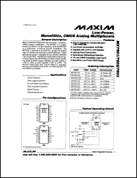 MX7541AKN datasheet: CMOS 12 bit multiplying D/A converter. Error 1/2 LSB. MX7541AKN