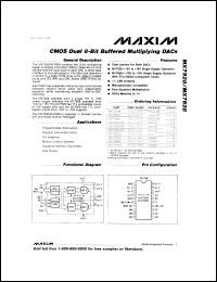 MX7545GUD datasheet: CMOS 12-bit buffered multiplying DAC. Error +-1/2 LSB. +-1 LSB gain accuracy. MX7545GUD