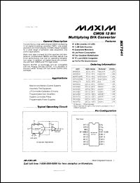 MX7548AQ datasheet: CMOS 8-bit microprocessor compatible 12-bit DAC. Linearity +-1 LSB. MX7548AQ