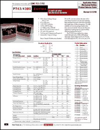 PT4204A datasheet:  12VOUT 7W 48V-INPUT ISOLATED DC/DC CONVERTER PT4204A