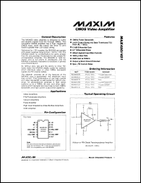 MAX750AC/D datasheet: Adjuistable, step-down, current-mode PWM regulator. Inputs from 4V to 11V, up to 450mA load currents. MAX750AC/D