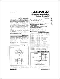 MAX635BESA datasheet: Preset -5V output or adjuistable output with 2 resistors, CMOS switching regulator. Output accuracy 10%. MAX635BESA
