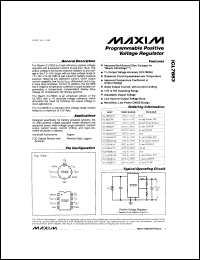 MAX636AC/D datasheet: Preset -12V output or adjuistable output with 2 resistors, CMOS switching regulator. Output accuracy 5%. MAX636AC/D