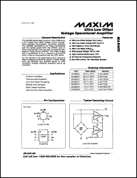 MAX505BCNG datasheet: Quad 8-bit DAC with Rail-to-Rail voltage outputs. Double-buffered logic inputs. TUE +-3/2 LSB. MAX505BCNG