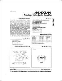MAX905CPD datasheet: Single, high-speed, positive edge-triggered, ECL-compatioble voltage comparator. MAX905CPD