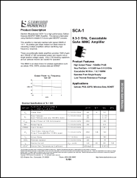 SCA-1 datasheet: 0.3-3 GHz, cascadable GaAs MMIC amplifier SCA-1