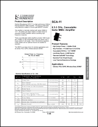 SCA-11 datasheet: 0.3-3 GHz, cascadable GaAs MMIC amplifier SCA-11