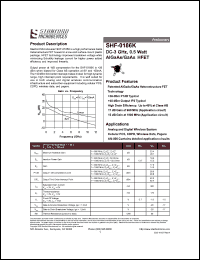 SHF-0186K datasheet: DC-3 GHz, 0.5 watt AlGaAs/GaAs HFET SHF-0186K
