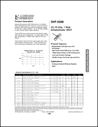 SHF-0298 datasheet: DC-10 GHz, 1 watt AiGaAs/GaAs HFET SHF-0298