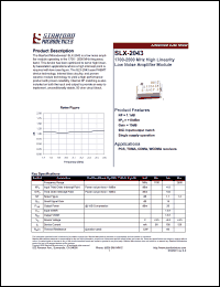 SLX-2043 datasheet: 1700-2500 MHz high linearity low noise amplifier module SLX-2043