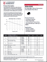 SGA-0363 datasheet: DC-5000 MHz, 2.5V silicon germanium cascadeable gain block SGA-0363
